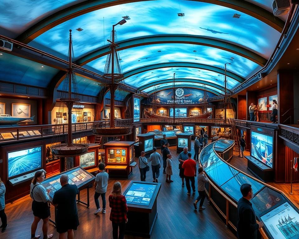 Bezoek een scheepvaartmuseum met interactieve exhibits