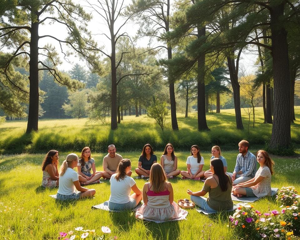 Doe mee aan een groepsmeditatie in de natuur