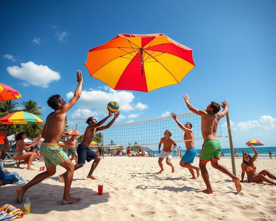 Doe mee aan een strandvolleybaltoernooi met vrienden