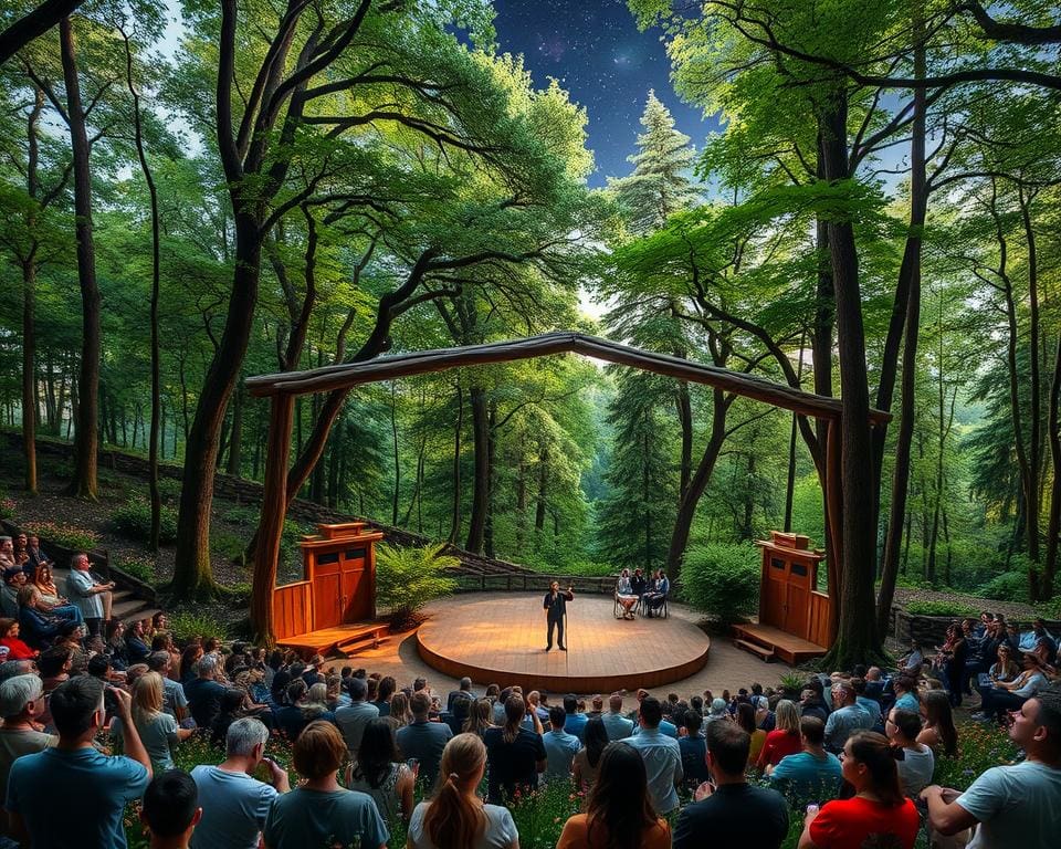 Ga naar een theater in de natuur voor een unieke voorstelling