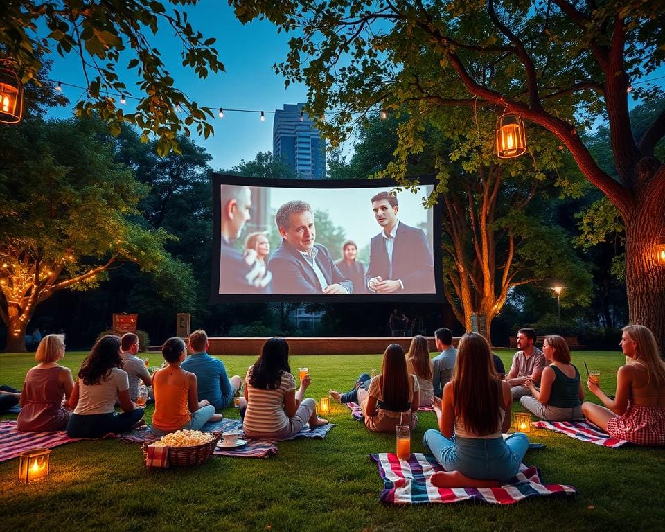 Ga voor een outdoor filmavond in een stadspark