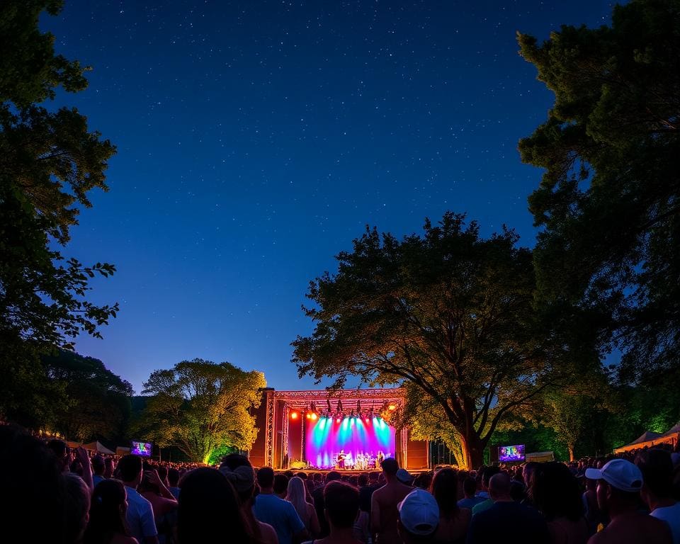 Geniet van een concert in de openlucht onder de sterrenhemel