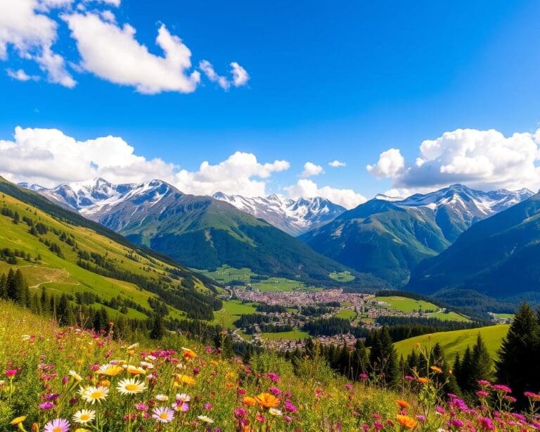 Geniet van het uitzicht op de Alpen vanuit Chamonix, Frankrijk