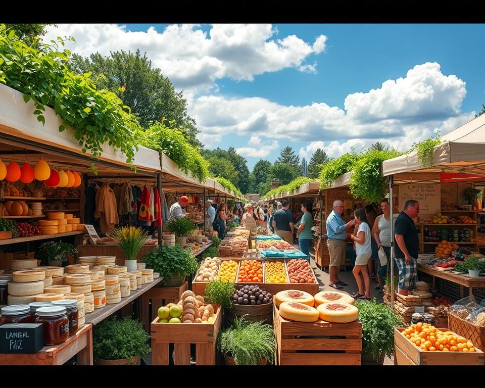 Proef lokale delicatessen tijdens een boerenmarkt