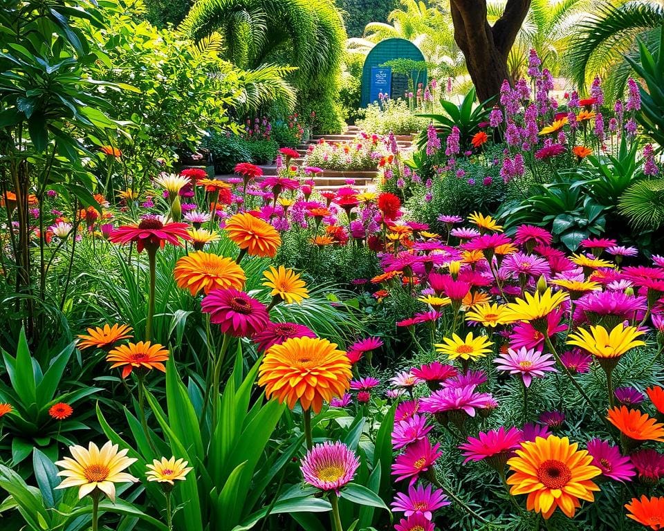 bezoek botanische tuinen vol exotische bloemen