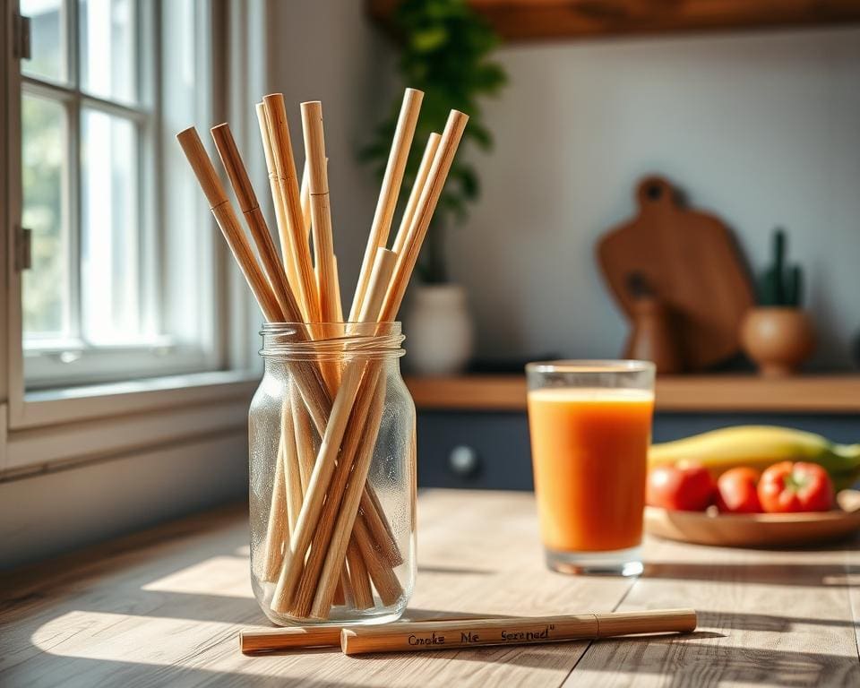 herbruikbare drinkrietjes van bamboe