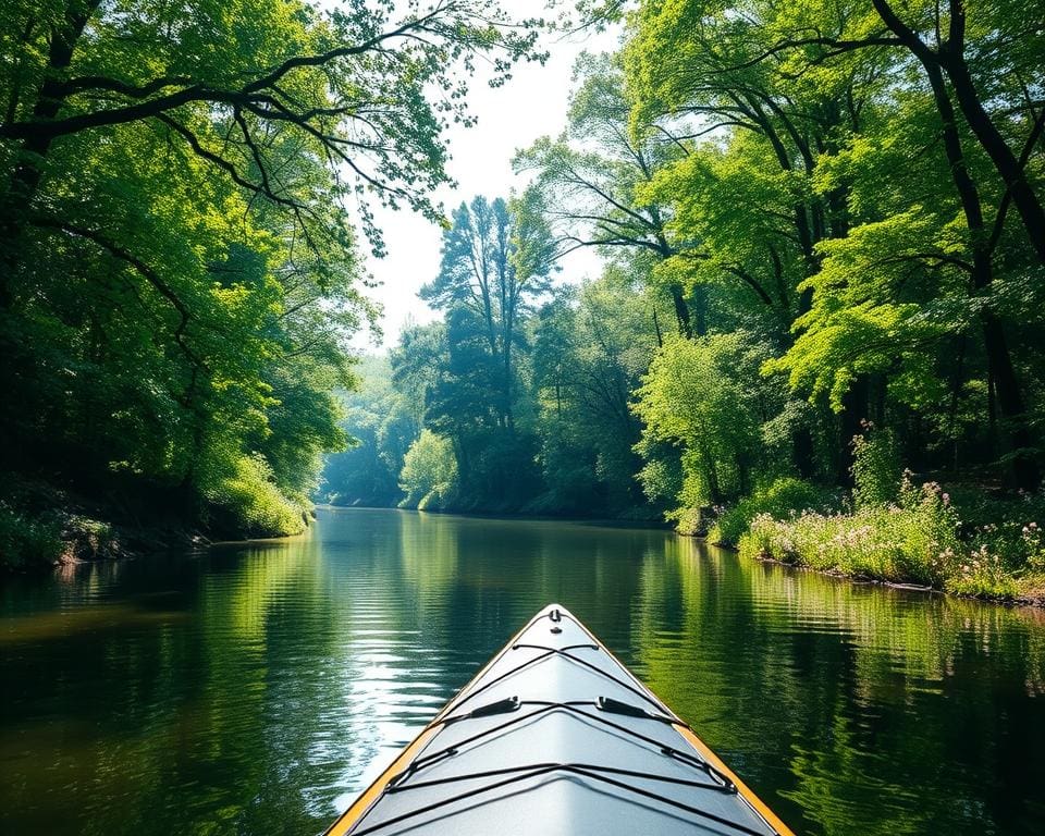 kajaktocht in de natuur