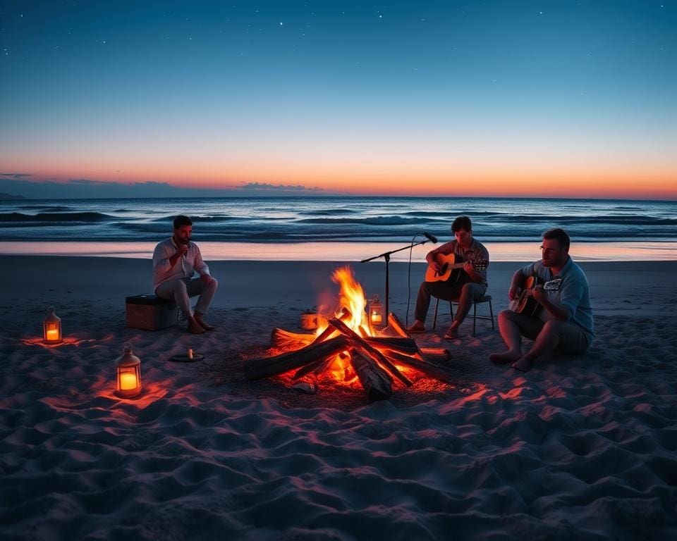 livemuziek op het strand