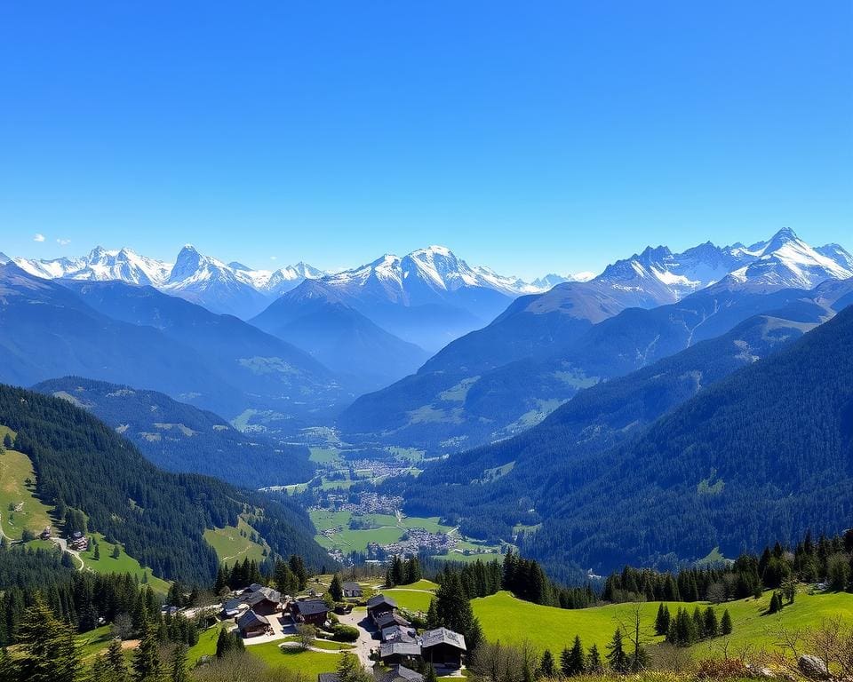 uitzicht op de Alpen vanuit Frankrijk